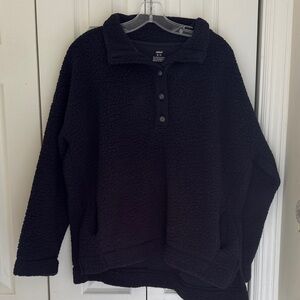 Aerie Navy Fuzzy Jacket Size medium
